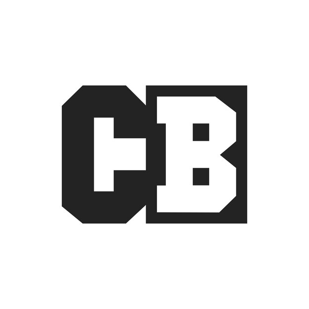 La letra inicial de la plantilla de diseño del logotipo CB