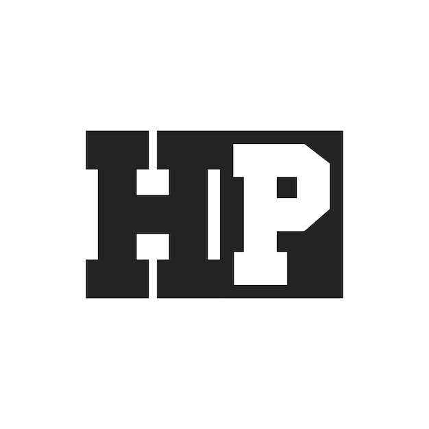 La letra inicial de la plantilla de diseño del logotipo de HP