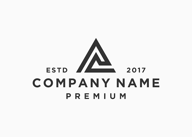 letra inicial una plantilla de ilustración vectorial de diseño de logotipo de triángulo