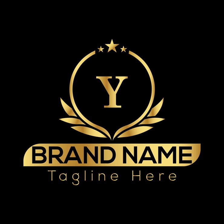 Vector la letra y inicial la plantilla de logotipo de lujo premium el concepto dorado del logotipo y el diseño del logotipo de la letra y