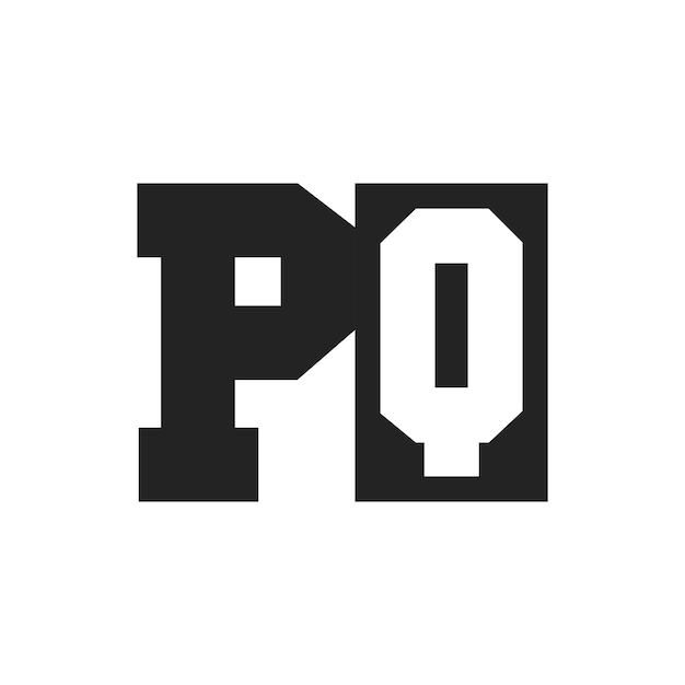 La letra inicial PQ Diseño de la plantilla del logotipo PQ