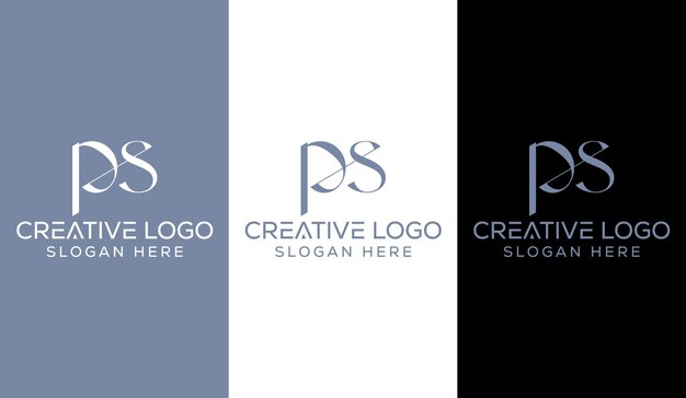 Letra inicial PS Logo Diseño Monograma Creativo Moderno Signo Símbolo Icono