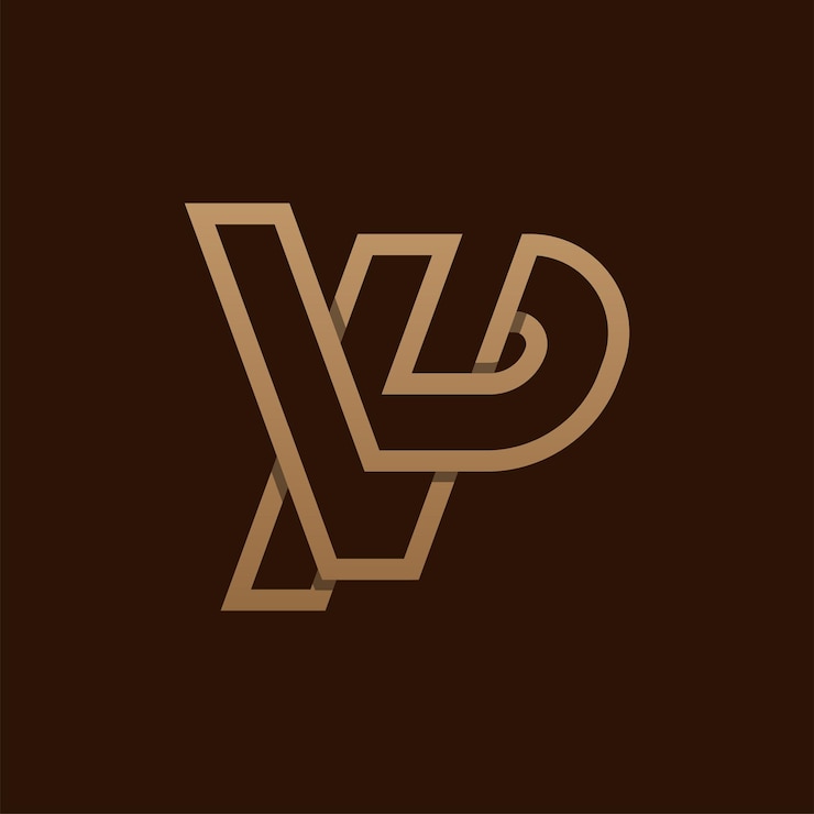 Vector la letra inicial pv o el logotipo vp monograma la letra p del logotipo con la combinación de la letra p con la v