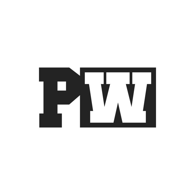La letra inicial PW Diseño de logotipo plantilla PW Logotipo