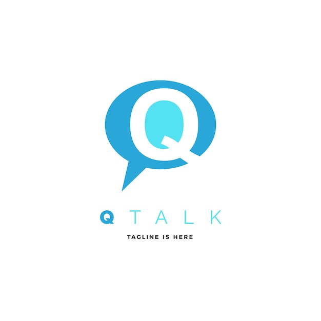 Letra inicial Q Talk Logo Vector Icono Ilustración
