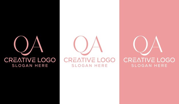 Letra inicial QA Logo Diseño Monograma Creativo Moderno Signo Símbolo Icono