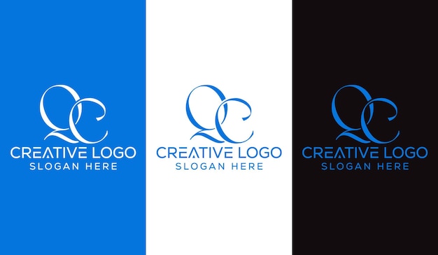 Letra inicial QC Logo Design Monogram Creative Modern Sign Symbol Icon