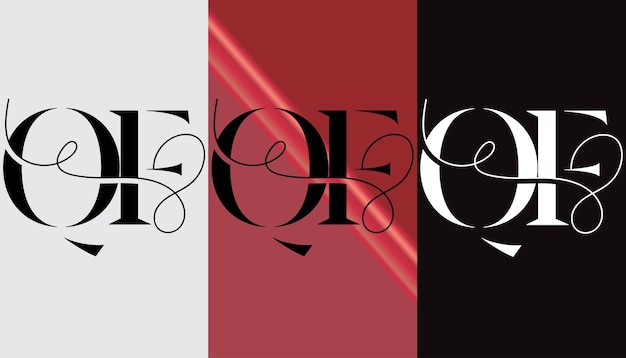 Letra inicial qf logo diseño creativo moderno símbolo icono monograma