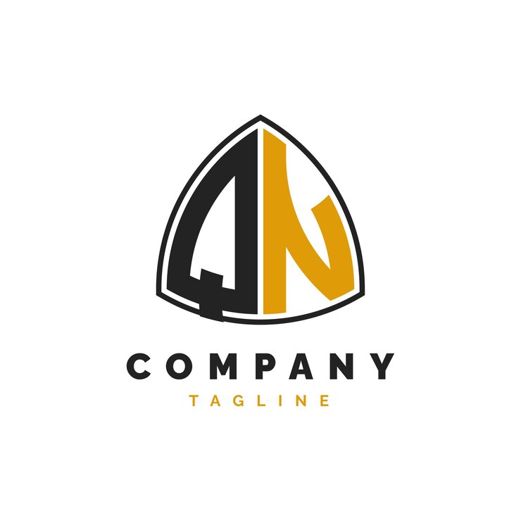 Vector la letra inicial qn diseño del logotipo alfabeto plantilla del logotipo qn