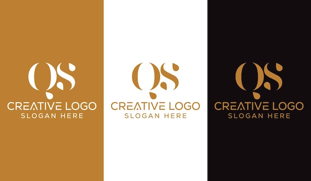 Letra inicial QS Logo Diseño Monograma Creativo Moderno Signo Símbolo Icono
