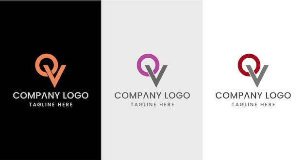 Letra inicial QV Diseño de logotipo Signo de símbolo moderno creativo excepcional
