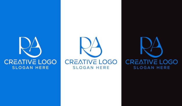 Letra inicial RA Logo Diseño Monograma Creativo Moderno Signo Símbolo Icono