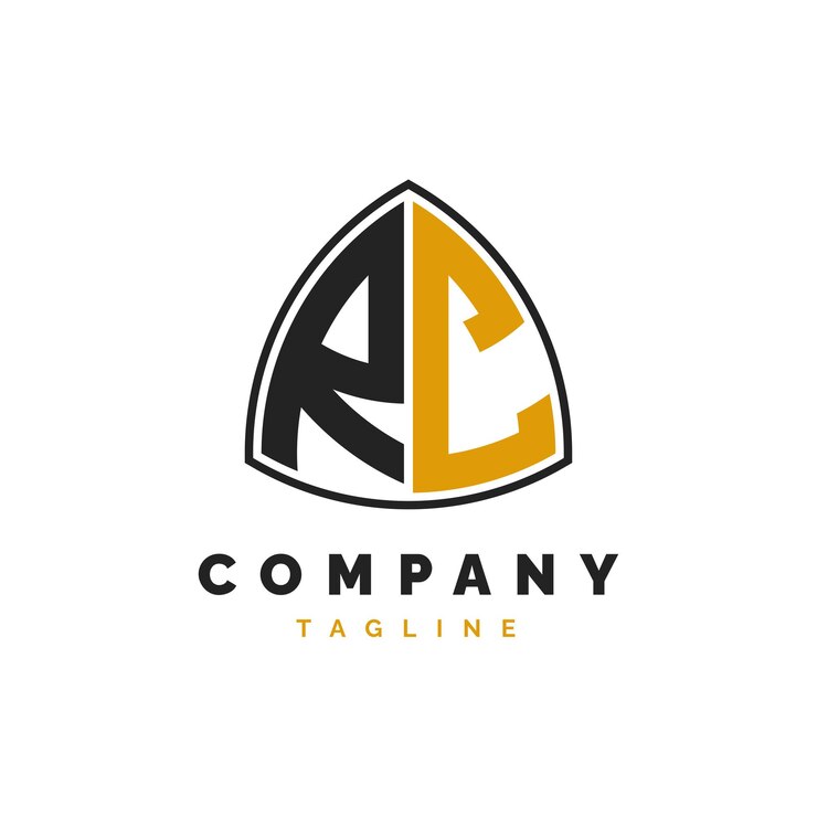 Vector la letra inicial rc diseño del logotipo alfabeto plantilla del logotipo rc
