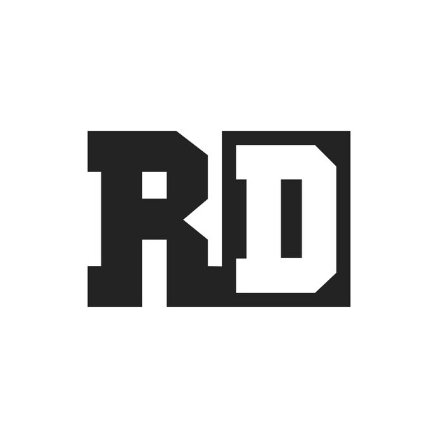 La letra inicial RD Diseño de logotipo plantilla RD Logotipo