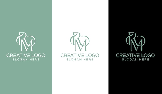 LETRA INICIAL RM ICONO CONCEPTO SÍMBOLO DISEÑO VECTORIAL