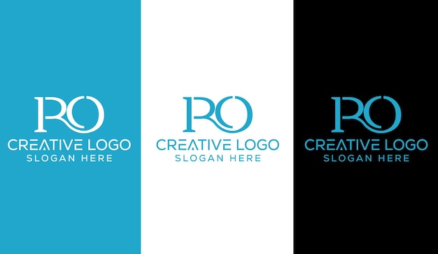 Letra inicial RO Diseño de logotipo Icono de símbolo moderno creativo
