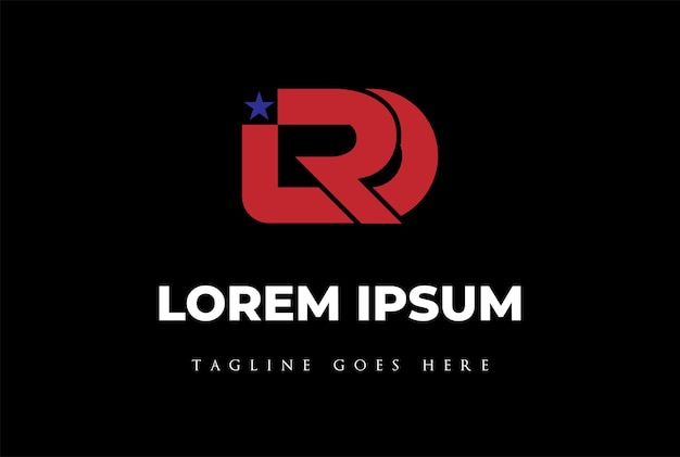 Letra inicial roja RD DR Logo Design Vector