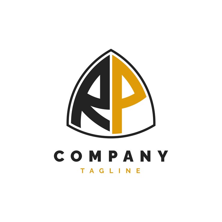 Vector letra inicial rp diseño del logotipo alfabeto plantilla del logotipo rp