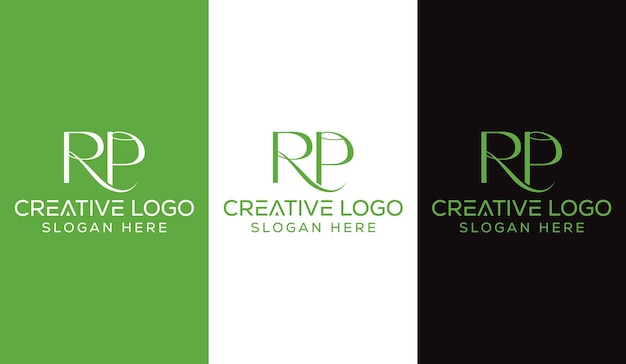 Vector letra inicial rp logo design monogram creative modern sign symbol icon