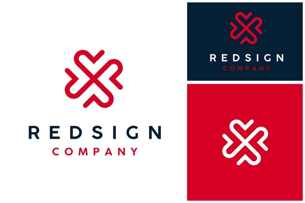Letra inicial RS SR RS Monogram Cross diseño de logotipo