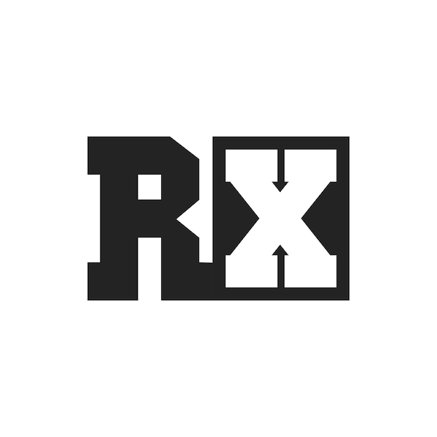 La letra inicial RX Diseño de logotipo plantilla RX Logotipo