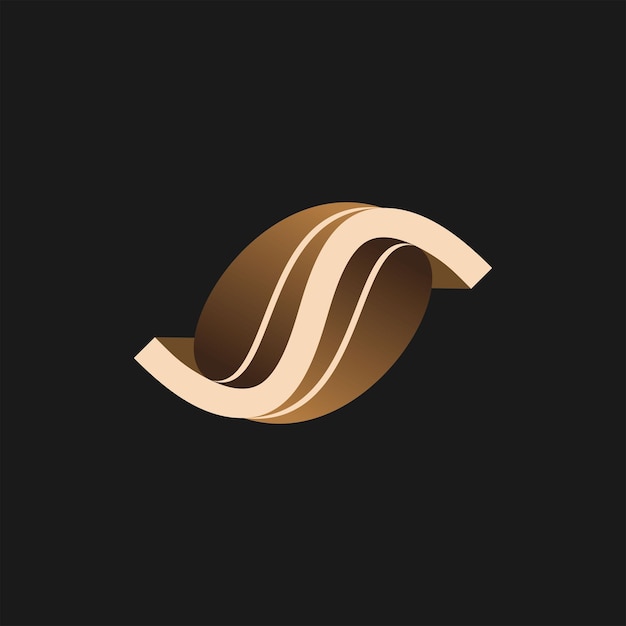 Letra inicial S Bean Coffee Logo Design