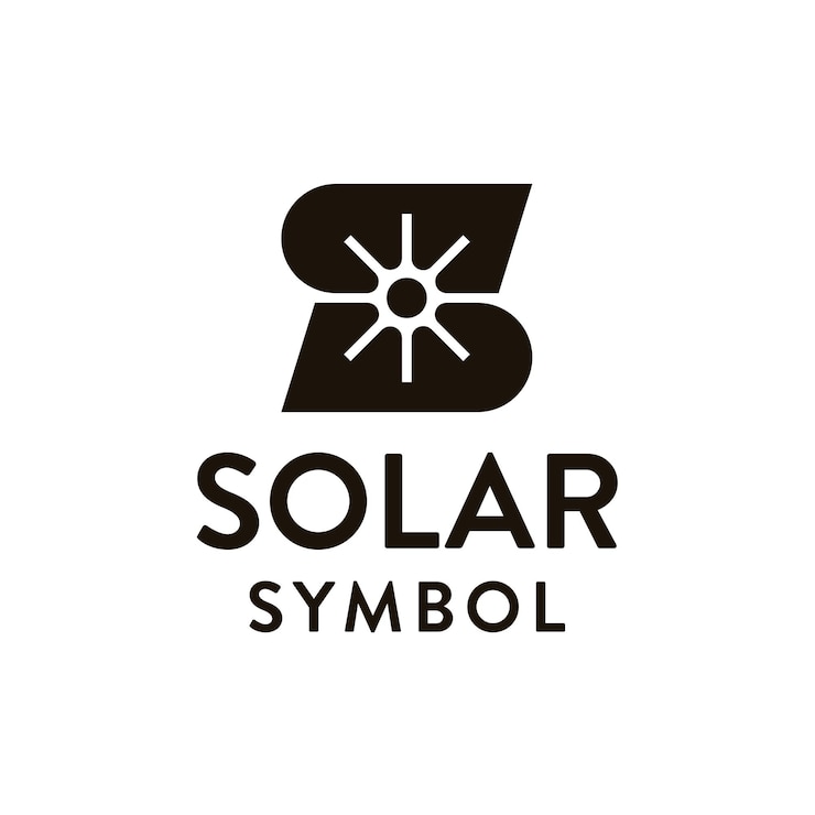 Vector letra inicial s con diseño del logotipo de sun solar panel energy