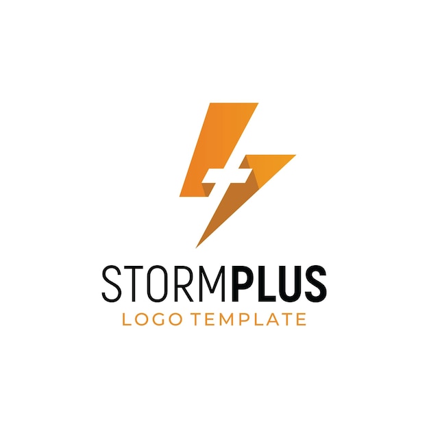 Letra inicial S Flash Thunder Bolt Storm Voltage con Plus Cross Sign para diseño de logotipo eléctrico