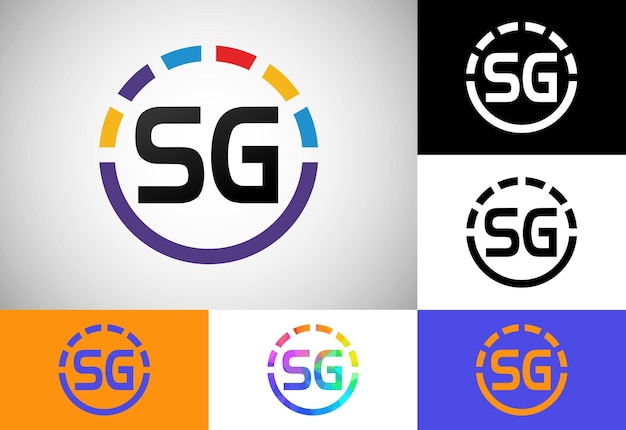 Letra inicial S G Diseño del logotipo Símbolo gráfico del alfabeto para la identidad empresarial corporativa