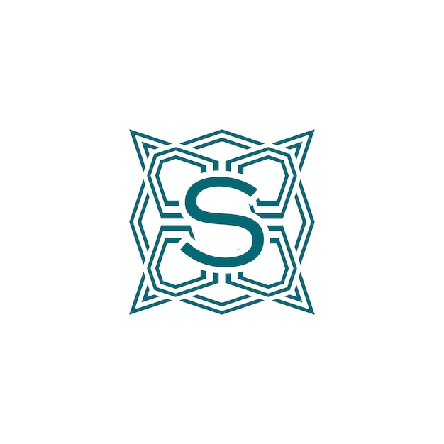 Letra inicial S líneas elegantes logotipo de marco de alfabeto moderno