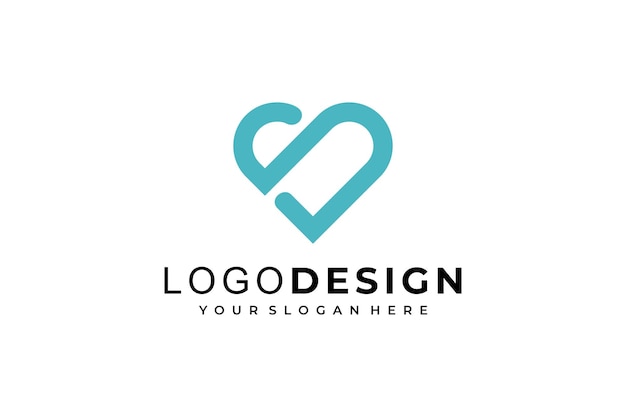 La letra inicial S del logotipo del icono es el diseño del amor.