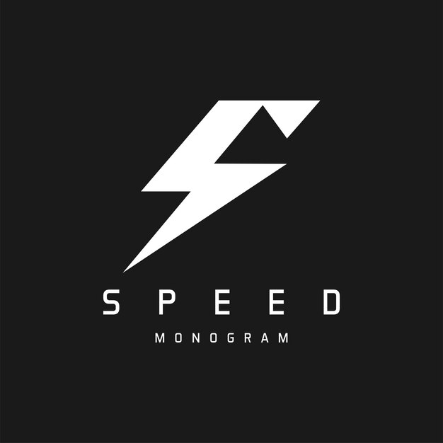 Letra inicial S Logotipo de velocidad Letra S con combinación de pernos de tuner plantilla de diseño plano