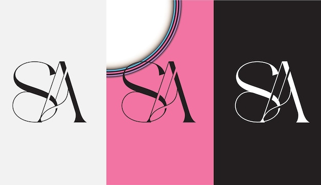 La letra inicial SA diseño de logotipo creativo símbolo moderno icono monograma