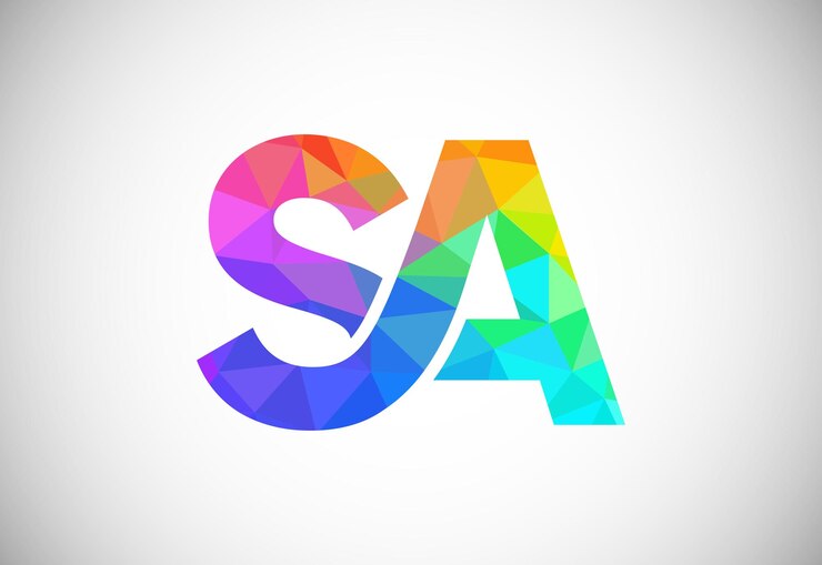 Vector letra inicial sa low poly logo design vector plantilla alfabeto gráfico símbolo para identidad empresarial corporativa
