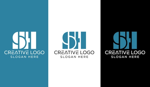 Letra inicial SH Diseño de logotipo Monograma Signo moderno creativo Símbolo Icono