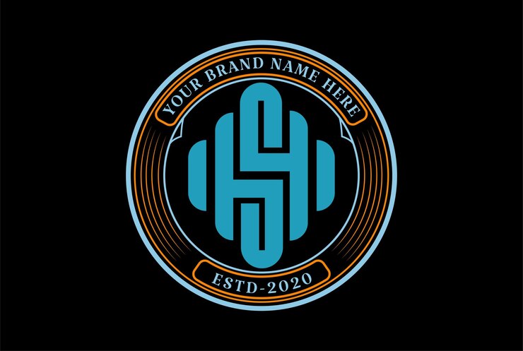 Vector letra inicial sh hs con mancuerna con barra para diseño de logotipo de culturista de levantamiento de pesas crossfit gym