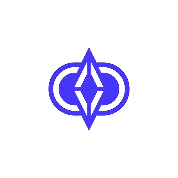 letra inicial simple moderna C y logotipo de diamante D