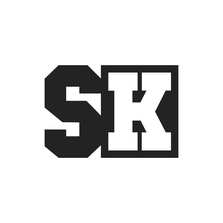Vector la letra inicial sk el diseño del logotipo la plantilla sk el logotipo
