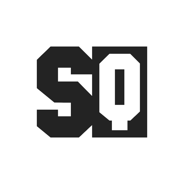 La letra inicial SQ Diseño de logotipo plantilla Logotipo SQ