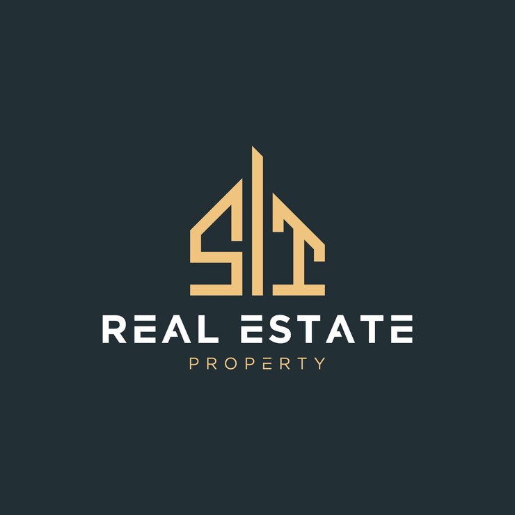 Vector letra inicial st agente inmobiliario construcción de propiedades casa construcción o remodelación de viviendas