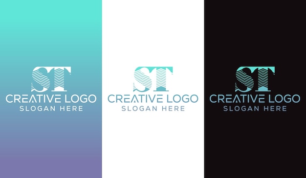 Vector letra inicial st logo design monogram creative modern sign symbol icon