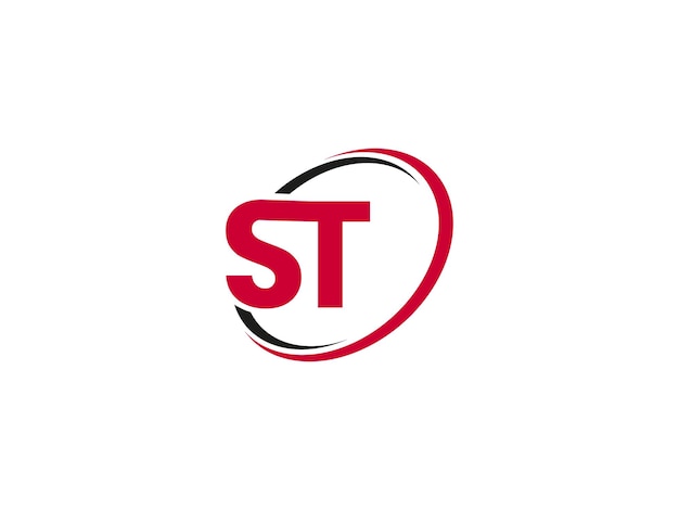 La letra inicial ST La plantilla del logotipo Diseño de letras abstractas ST o ts El monograma del logotipo