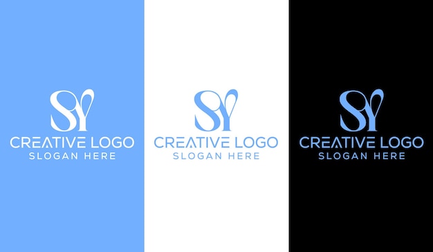 Letra inicial SY Logo Design Monogram Creative Modern Sign Symbol Icon