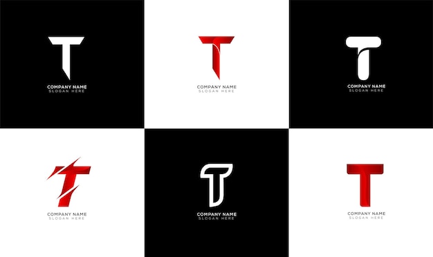 Letra inicial T Logo Collection