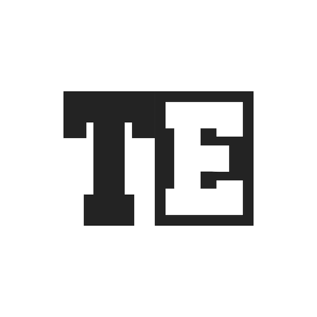 La letra inicial TE El diseño del logotipo La plantilla TE El logotipo