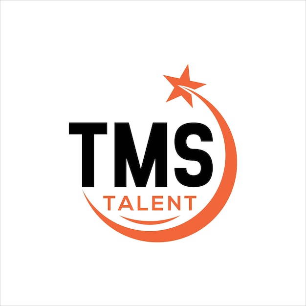 Letra inicial tms diseño del logotipo de la marca estrella.