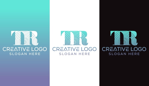 Letra inicial TR Diseño de logotipo Monograma Signo moderno creativo Símbolo Icono