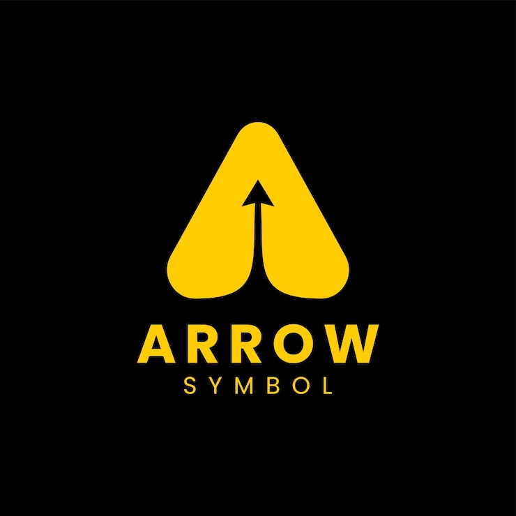 Vector letra inicial a triángulo de flechas con flecha de crecimiento o diseño de logotipo fly up