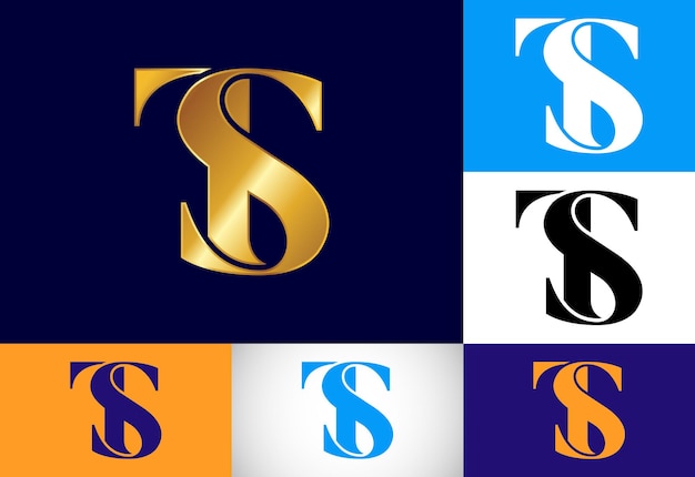 Letra inicial TS Diseño de logotipo Símbolo de alfabeto gráfico vectorial para identidad empresarial corporativa