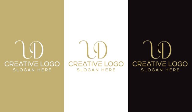 Letra inicial UD Logo Design Monogram Creative Modern Sign Symbol Icon